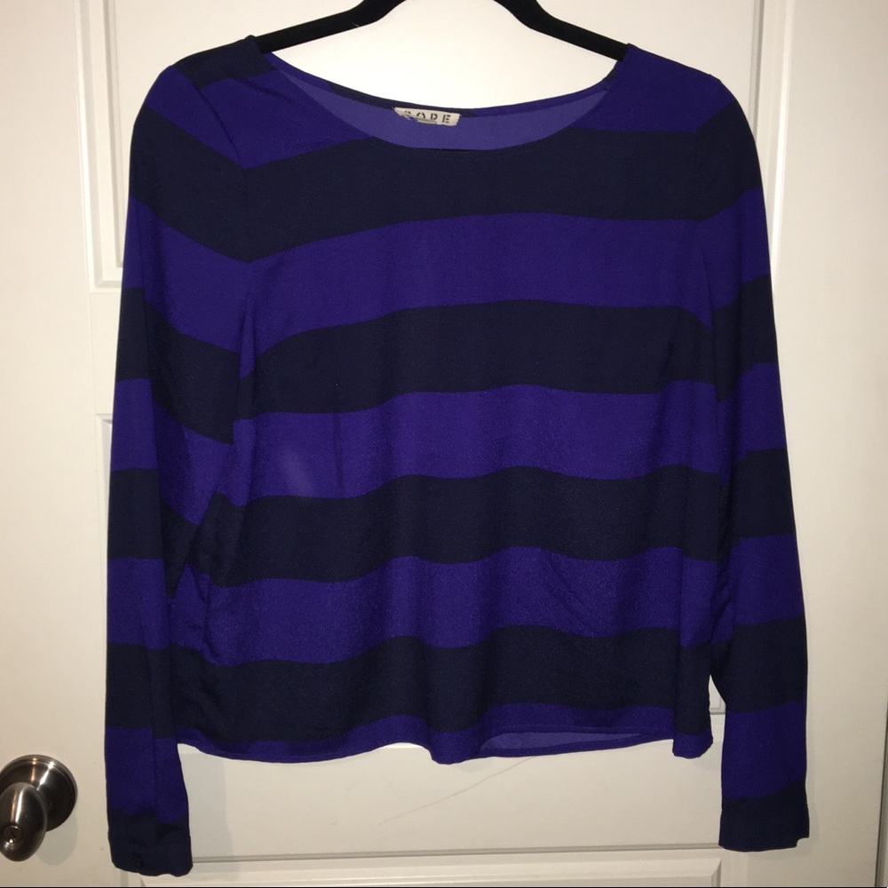 Navy and Blue open back blouse